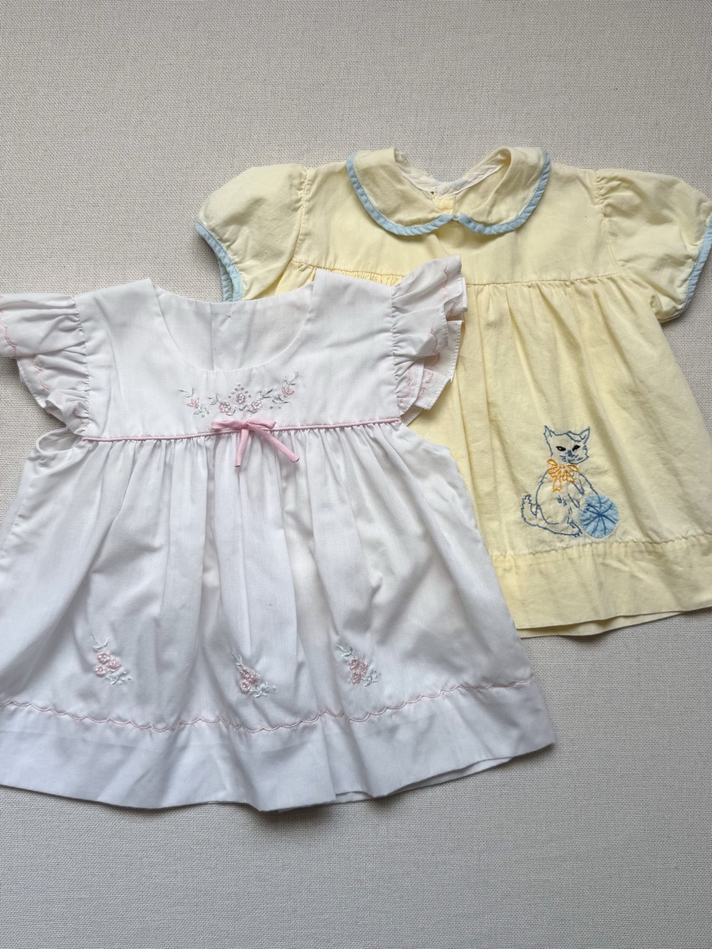 Vintage Dress Bundle Cat Floral Cottagecore 3-6M